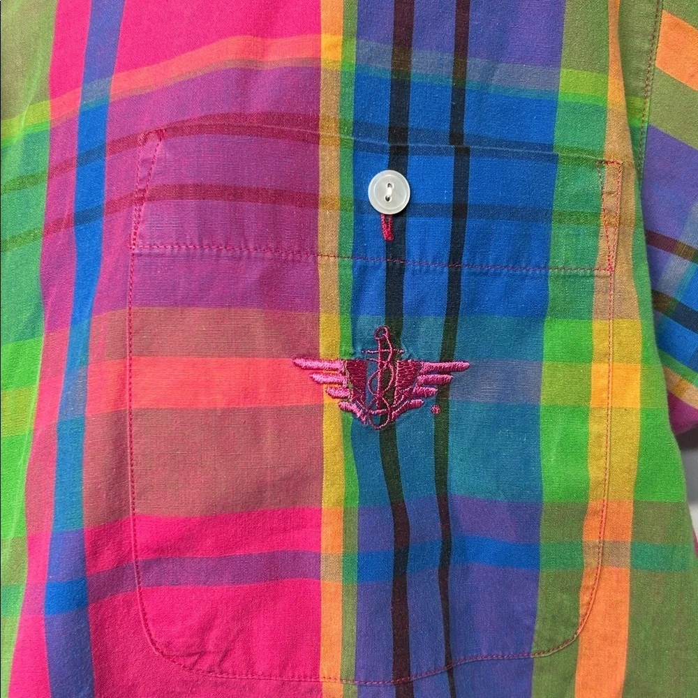 Multicolor vintage dockers women’s shirt 1990s 100% cotton rainbow
